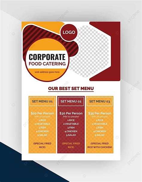 Corporate Food Catering Restaurant Flyer Template Design Vegetables Restaurant Menu Delicious ...