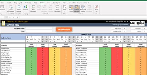 Create A New Workbook Using The Monthly Attendance Report Template