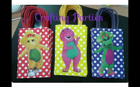 Barney and Friends favor/treat bags. | Barney birthday, Barney birthday party, Barney party