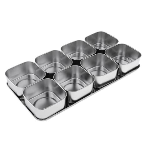 6/8 Grid Stainless Steel Seasoning Box Spice Storage Container ...