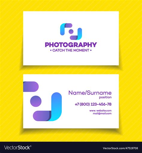 Business card with photography logo Royalty Free Vector