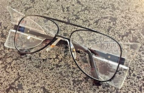 Stylish Retro Aviator Safety Glasses Black Frame Clear