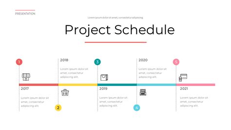 Shopping Project Schedule Template Design|Timeline|Single Slides