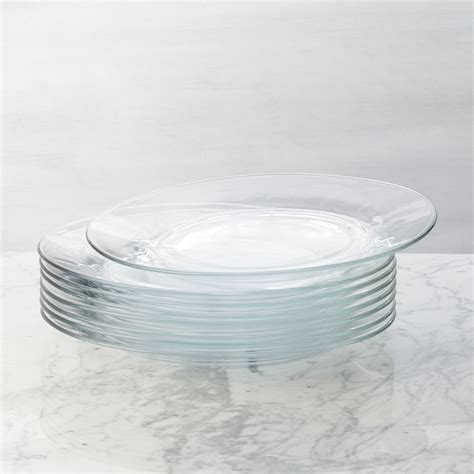 Moderno Glass Dinner Plates, Set of Eight + Reviews | Crate and Barrel ...