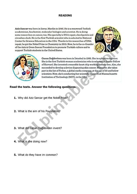 Reading comprehension worksheet about science - ESL worksheet by ... - Worksheets Library