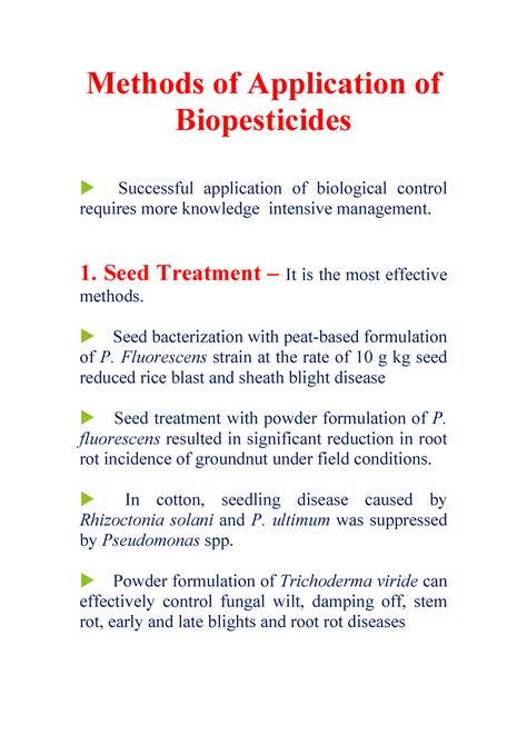 Methods of Application of Biopesticides - Methods of Application of Biopesticides Successful ...