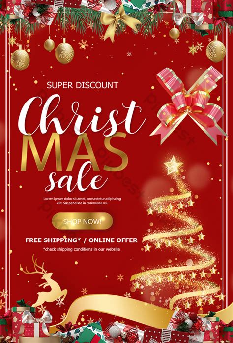 Merry Christmas Promotion Poster Design Template Noel | PSD Free ...