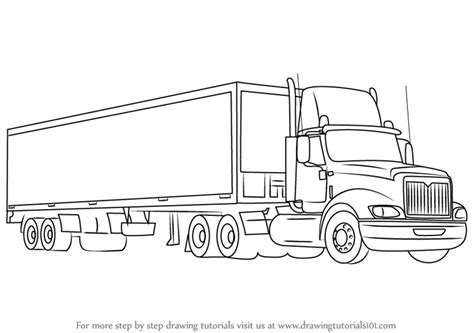 Learn How to Draw a Truck and Trailer (Trucks) Step by Step : Drawing Tutorials | Desenhos de ...