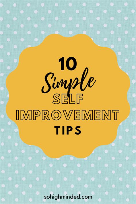 10 Simple Self-Improvement Tips - So High-Minded