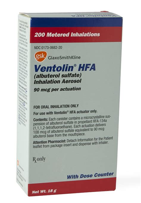 Ventolin HFA Inhaler 18 gm 90 mch 200-Dose, Ea | Dealmed Medical Supplies