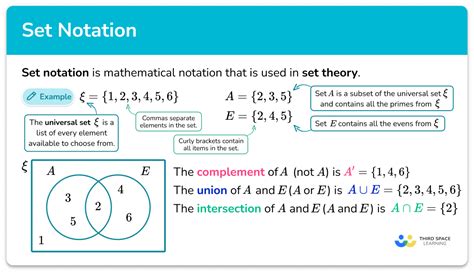 Set Notation - GCSE Maths - Steps, Examples & Worksheet