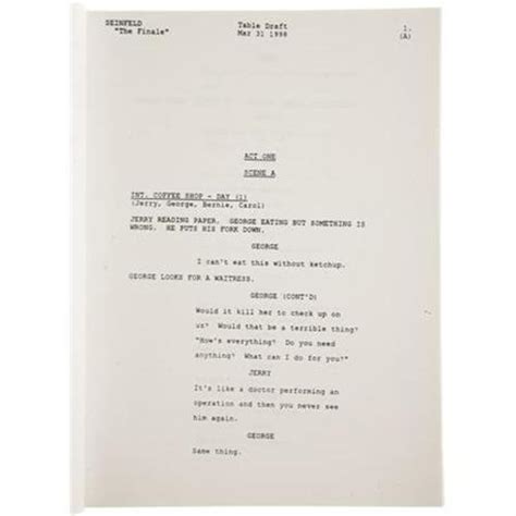 Seinfeld Cast Signed Final Episode Script