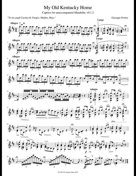 My Old Kentucky Home sheet music for Guitar download free in PDF or MIDI