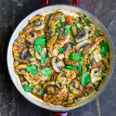 20-Minute Skillet Mushroom Chicken | The Mediterranean Dish