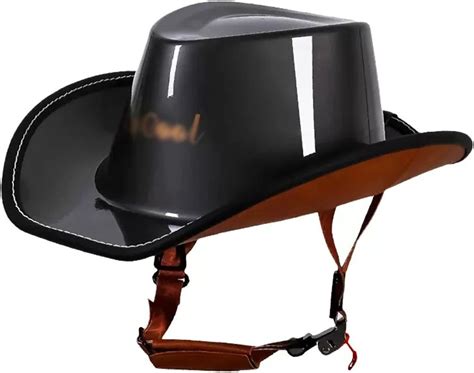 Amazon.com: KEFFOR Vintage Cowboy Hat Motorcycle Helmets, Half Face ...