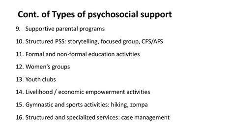 Psychosocial Support Types and Benefits