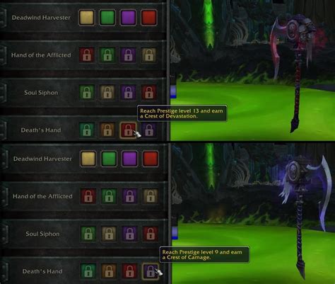 The affliction warlock PvP artifact appearances are out of order... : wow