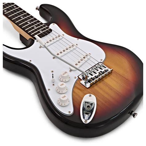 3/4 LA Left Handed Electric Guitar by Gear4music, Sunburst - B-Stock | Gear4music