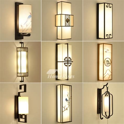 Wall Sconce Lighting Asian Fabric Rectangule Wrought Iron Indoor Best