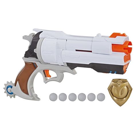 Overwatch McCree Nerf Rival Blaster with Die Cast Badge and 6 Overwatch ...