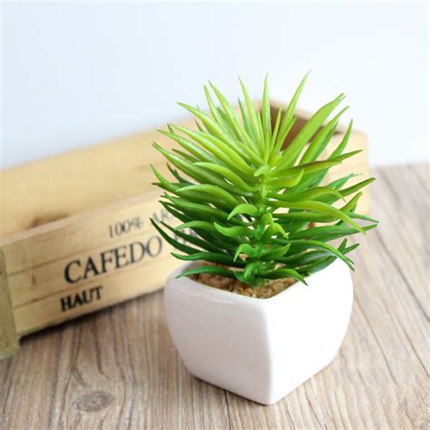 Artificial Succulent Plants, Green Decorative Faux Succulent Potted ...