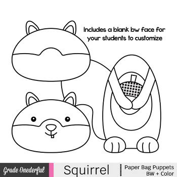 Squirrel Paper Bag Puppet by Grade Onederful | Teachers Pay Teachers