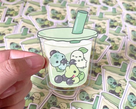 Pokemon Boba Tea Stickers Transparent Waterproof Vinyl | Etsy