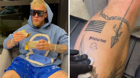 Jake Paul Immortalizes Floyd Mayweather Altercation With 'Gotcha Hat' Tattoo