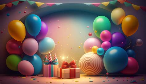 Happy Birthday Background with Balloons. Illustration 23460354 Stock Photo at Vecteezy