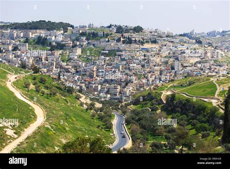 Looking East through the Valley of Hinnom, also known as the Valley of ...