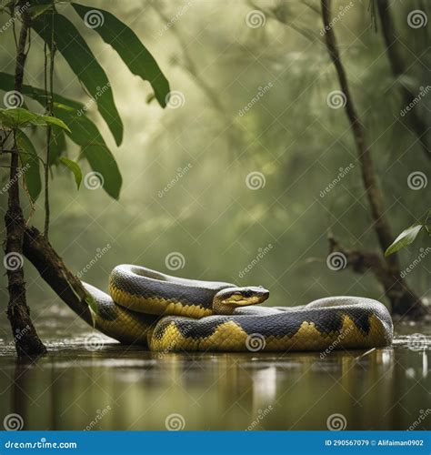 AI Images - Giant Anaconda in Amazon Forest Stock Illustration ...