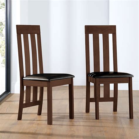 Chester Dark Wood Dining Chair (Brown Leather Seat Pad) | Furniture And Choice