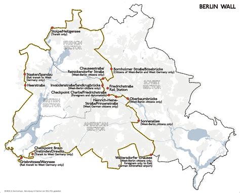 Map of Berlin wall location