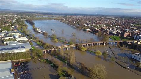 Dramatic footage reveals the extent of flooding plaguing the city of Worcester