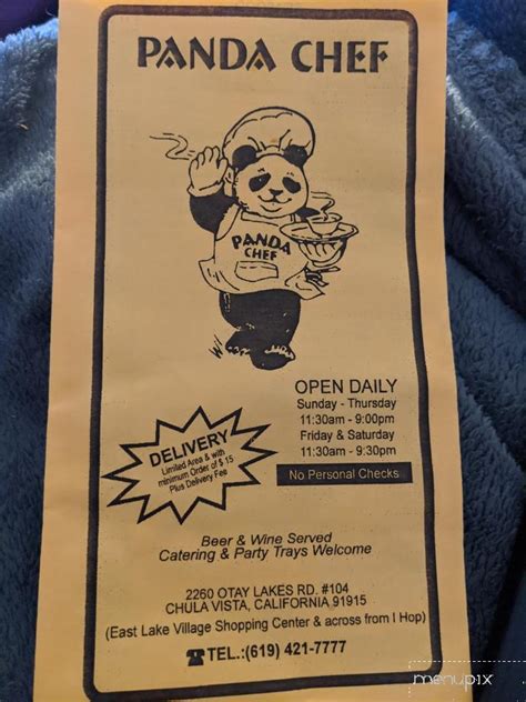 Menu of Panda Chef in Chula Vista, CA 91915