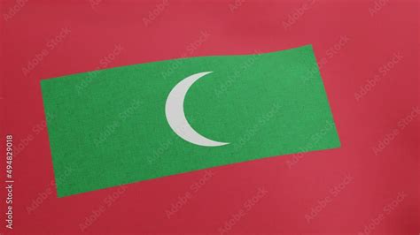 National Flag of the Maldives waving original size and colors 3D Render ...