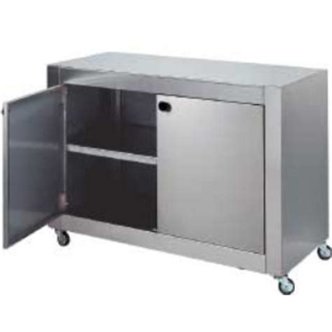 Buy Stainless steel cabinet with 2 doors and wheels online - HorecaTraders