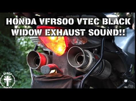 Honda VFR800 VTEC Black Widow exhaust sound - YouTube