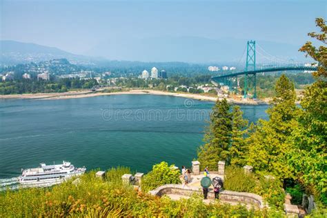 Vancouver, Canada - August 10, 2017: Lions Gate Bridge Aerial View from ...