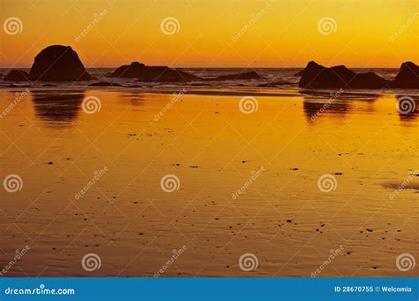 Orange Ocean Sunset stock image. Image of nature, horizon - 28670755