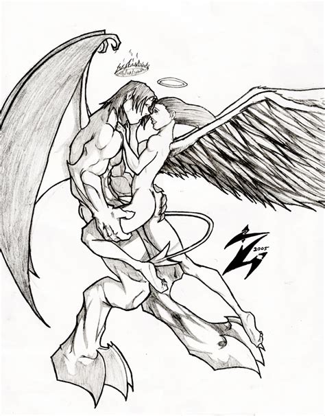 angel_and_demon_by_shadowmaginis.png (749×959) | Angel sketch, Demon drawings, Sketches