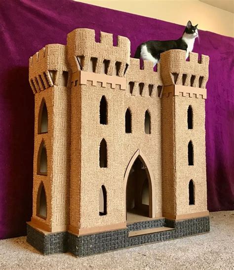 DIY Cat Castle Gothic Plans Cardboard play house. Pattern files included. *Digital downloads ...