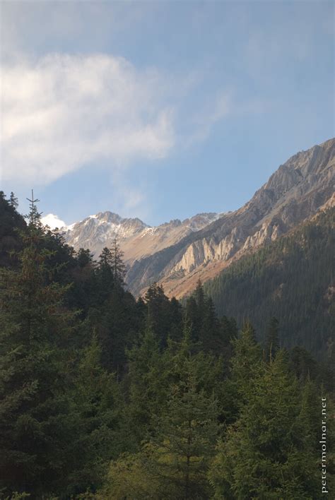 Sichuan mountains - a view from Jiuzhaigou Primeval Forest ...