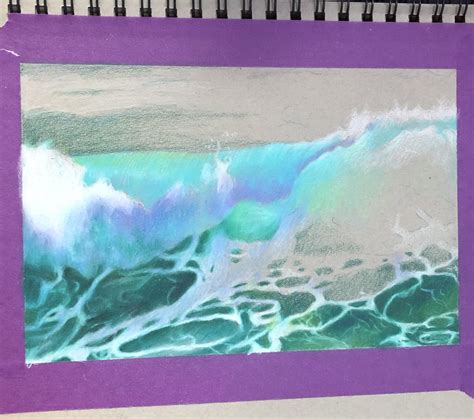 Colored pencil wave-WIP : r/drawing