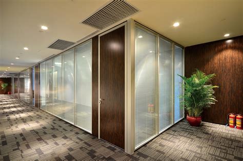 Aluminium Glass/MDF Office Partition Wall with Magnetic Blinds and ...