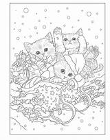 Christmas Cat Coloring Pages sketch template