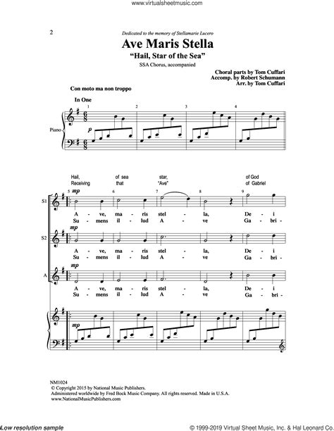 Ave Maris Stella sheet music for choir (SSA: soprano, alto) (PDF)