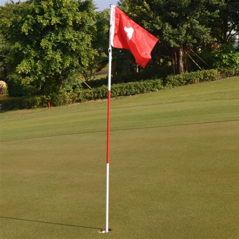 Golf Flag Golf Hole Cup Flag Stick 3 Section Backyard Practice Golf Green Flag and Flagpole Golf ...