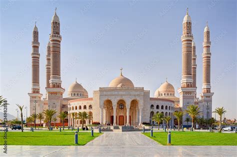 Al-Saleh mosque in the Sanaa, capital of Yemen Stock Photo | Adobe Stock