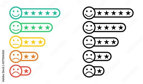 Emoticons. Star rating. Emoji with star rating. Feedback emoticon ...